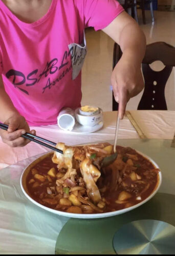 著者が本場中国陝西省で撮影した、ビャンビャン麺の画像