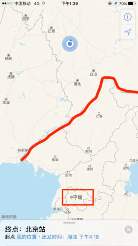 本場中国の絶品マジ中華「北朝鮮付近の民家」位置画像（国境と平壌を図示）